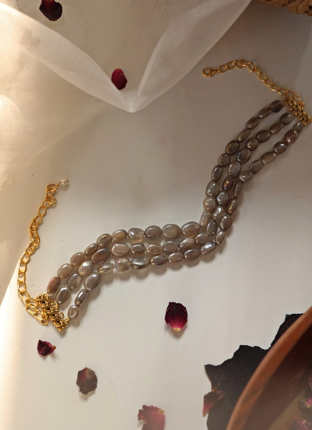 Do Taara Grey Moon Stone Choker NecklaceFabilicious Fashion