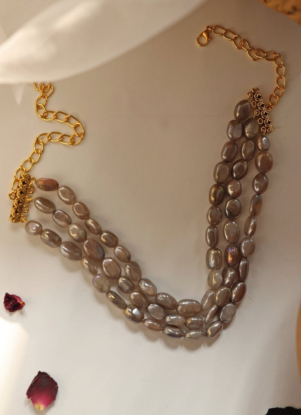 Do Taara Grey Moon Stone Choker NecklaceFabilicious Fashion