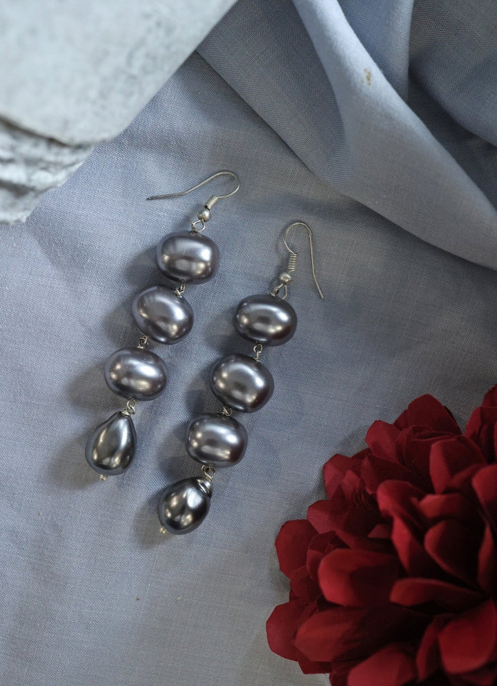 Do Taara Grey Pearl Dangler EarringsFabilicious Fashion