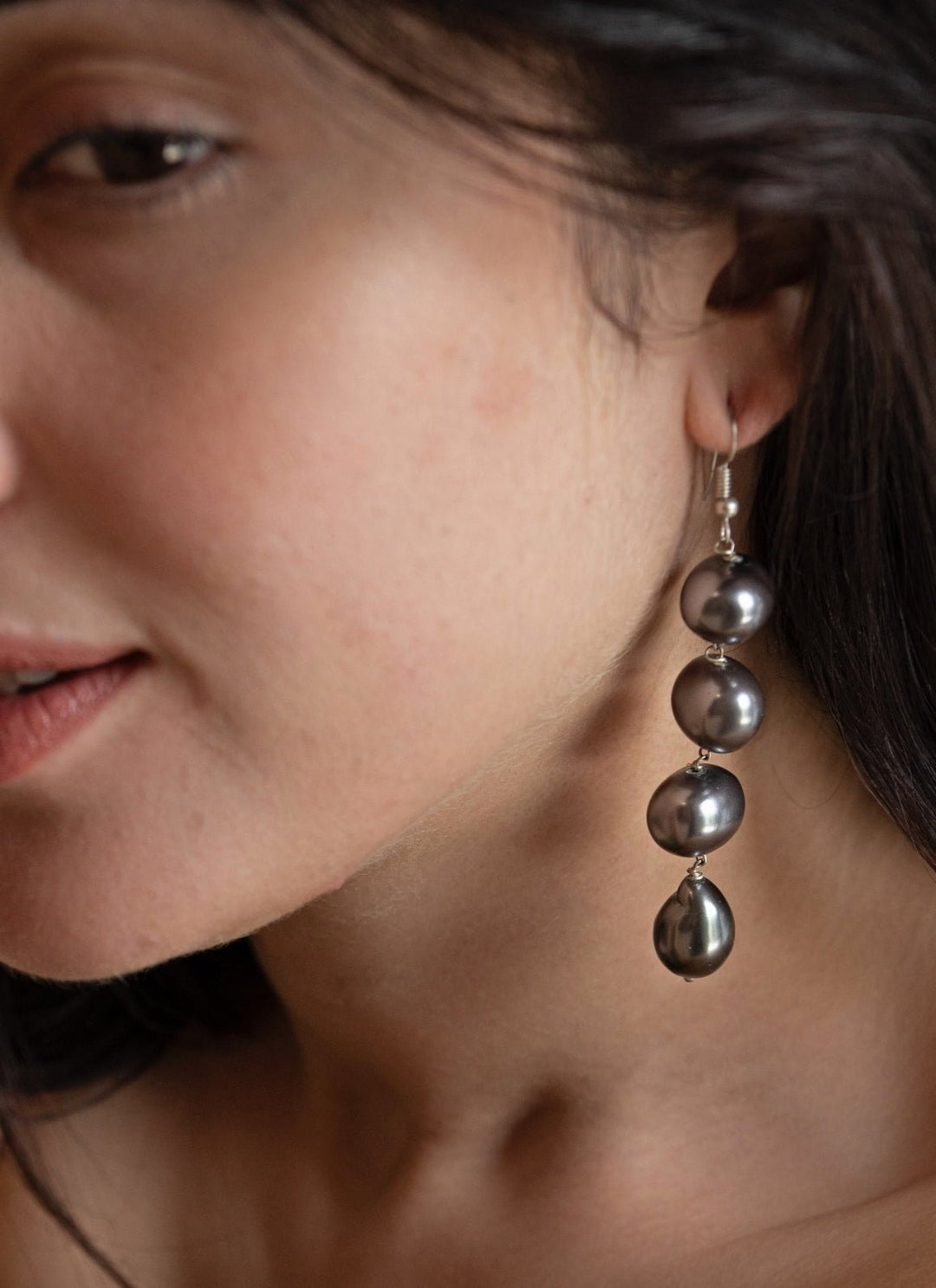 Do Taara Grey Pearl Dangler EarringsFabilicious Fashion