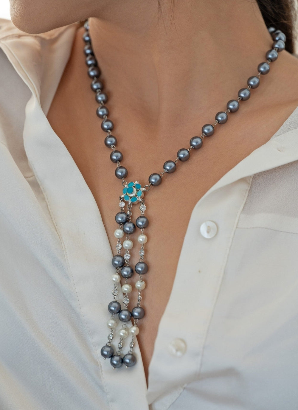 Do Taara Grey Pearl NecklaceFabilicious Fashion