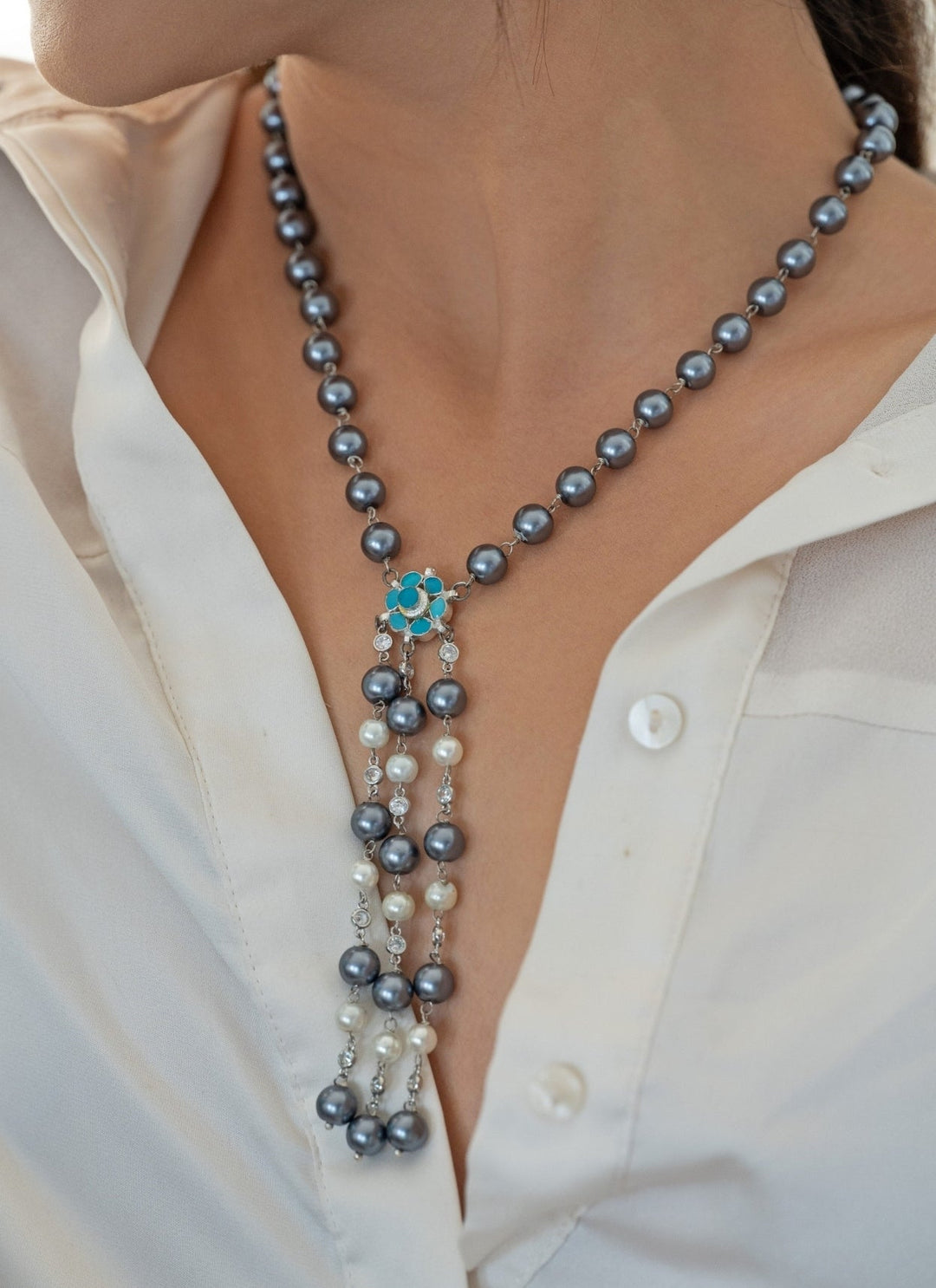 Do Taara Grey Pearl NecklaceFabilicious Fashion