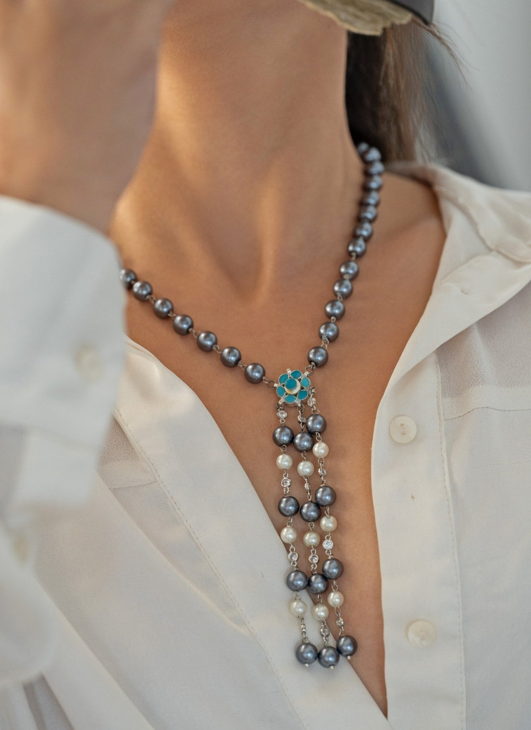 Do Taara Grey Pearl NecklaceFabilicious Fashion
