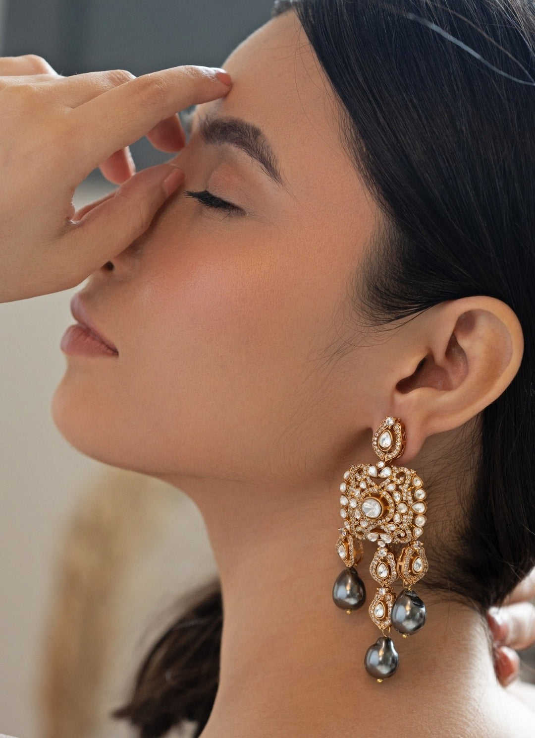 Do Taara Grey Polki EarringsFabilicious Fashion