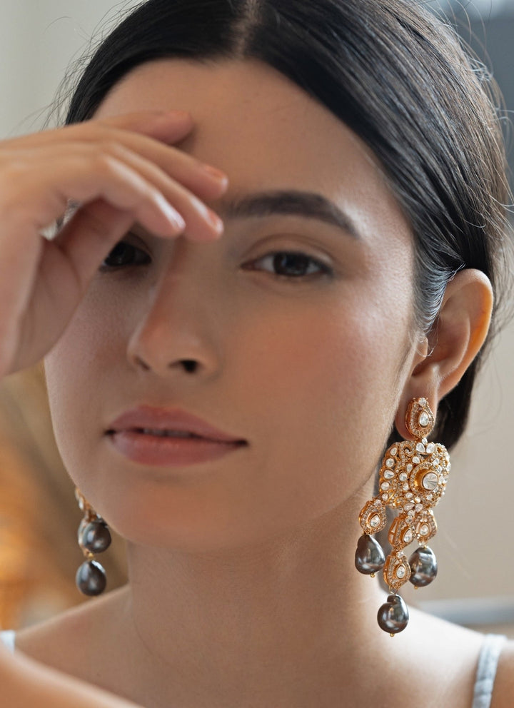 Do Taara Grey Polki EarringsFabilicious Fashion