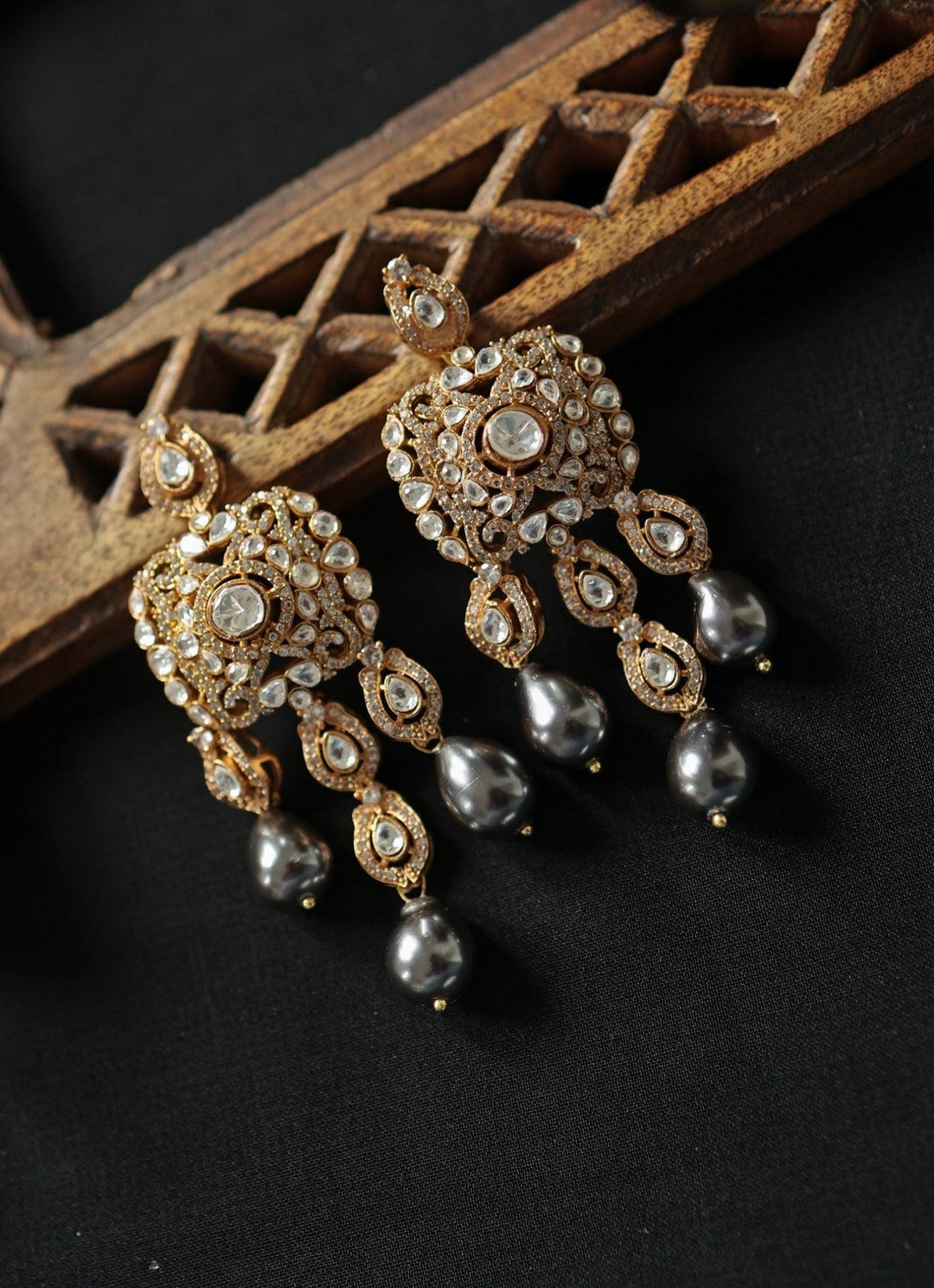 Do Taara Grey Polki EarringsFabilicious Fashion