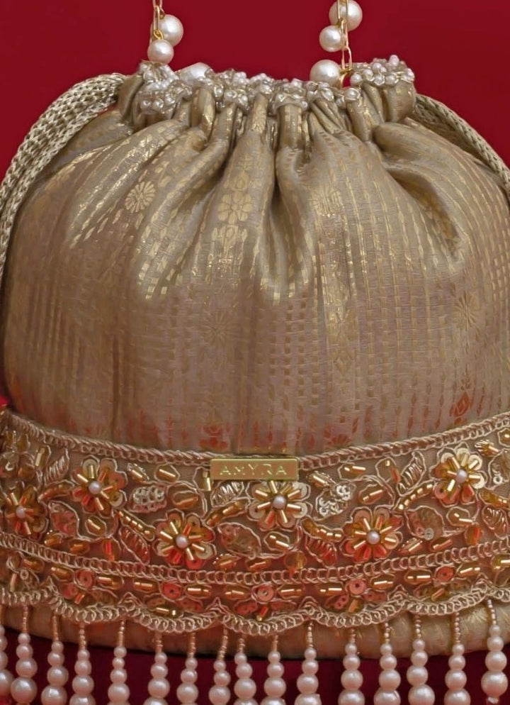 Amyra Grey Silk Organza Bucket BagFabilicious Fashion