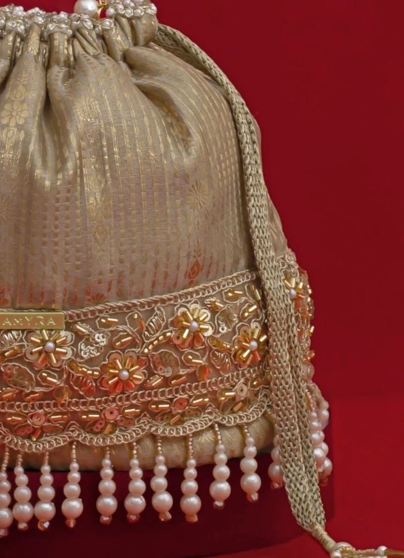 Amyra Grey Silk Organza Bucket BagFabilicious Fashion