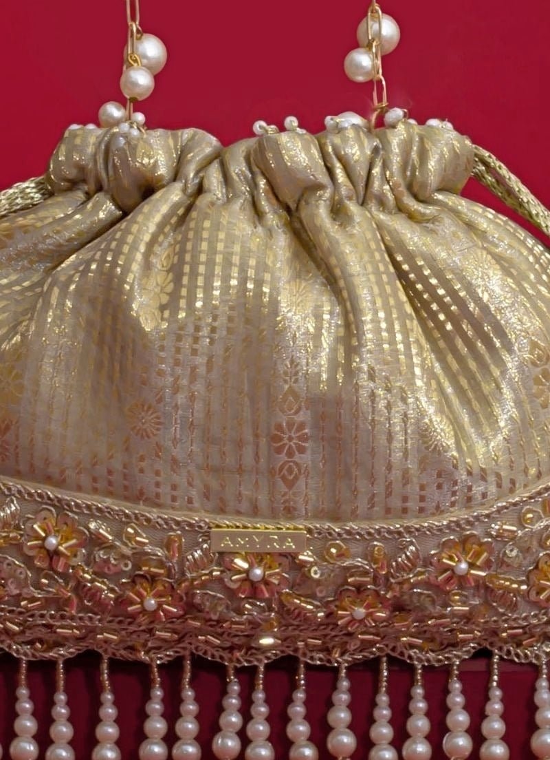 Amyra Grey Silk Organza PotliFabilicious Fashion
