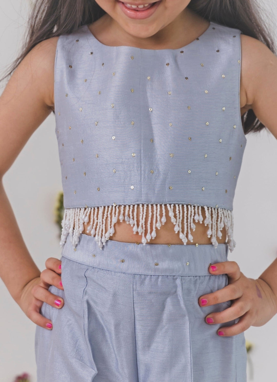 Grey Silk Pants Set Chotibuti - Fabilicious Fashion