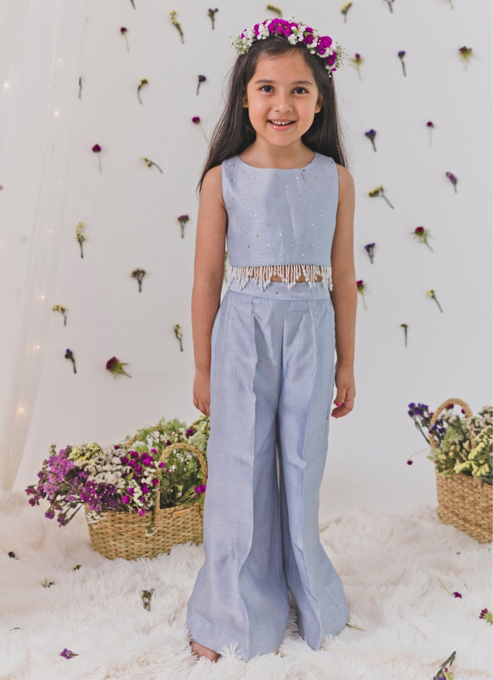 Grey Silk Pants Set Chotibuti - Fabilicious Fashion