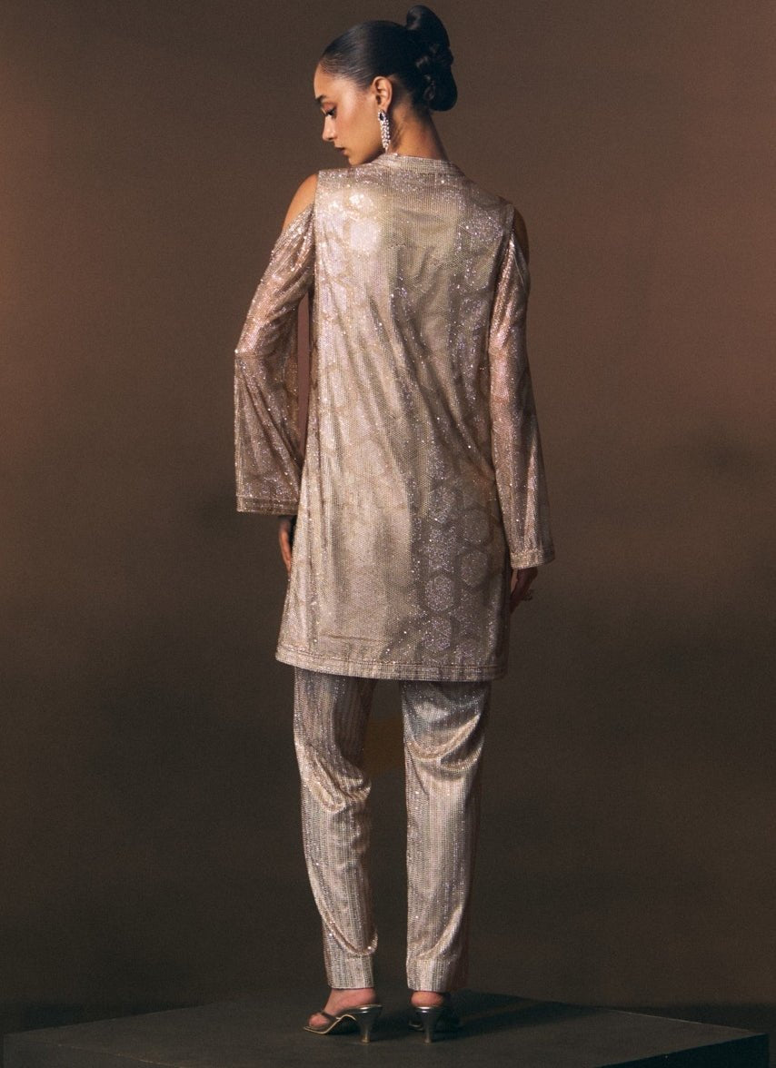 Angad Singh Grey Soft Net Kurta Pants SetFabilicious Fashion
