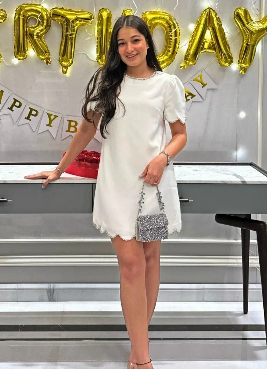 Grey Suede Crystal Embellished Mini Bag House of Kosha - Fabilicious Fashion