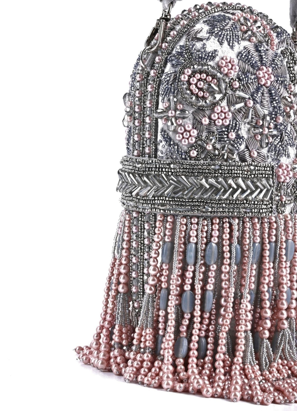 Grey Suede Embellished Capsule Bag House of Kosha - Fabilicious Fashion