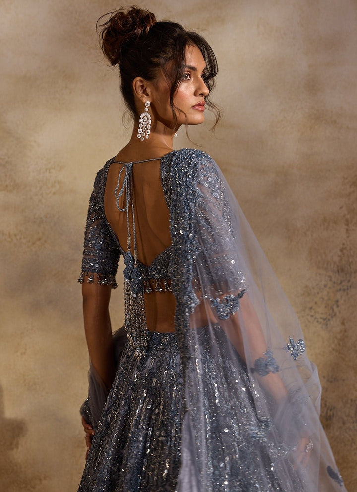 Grey Tulle Lehenga Set Nitika Gujral - Fabilicious Fashion