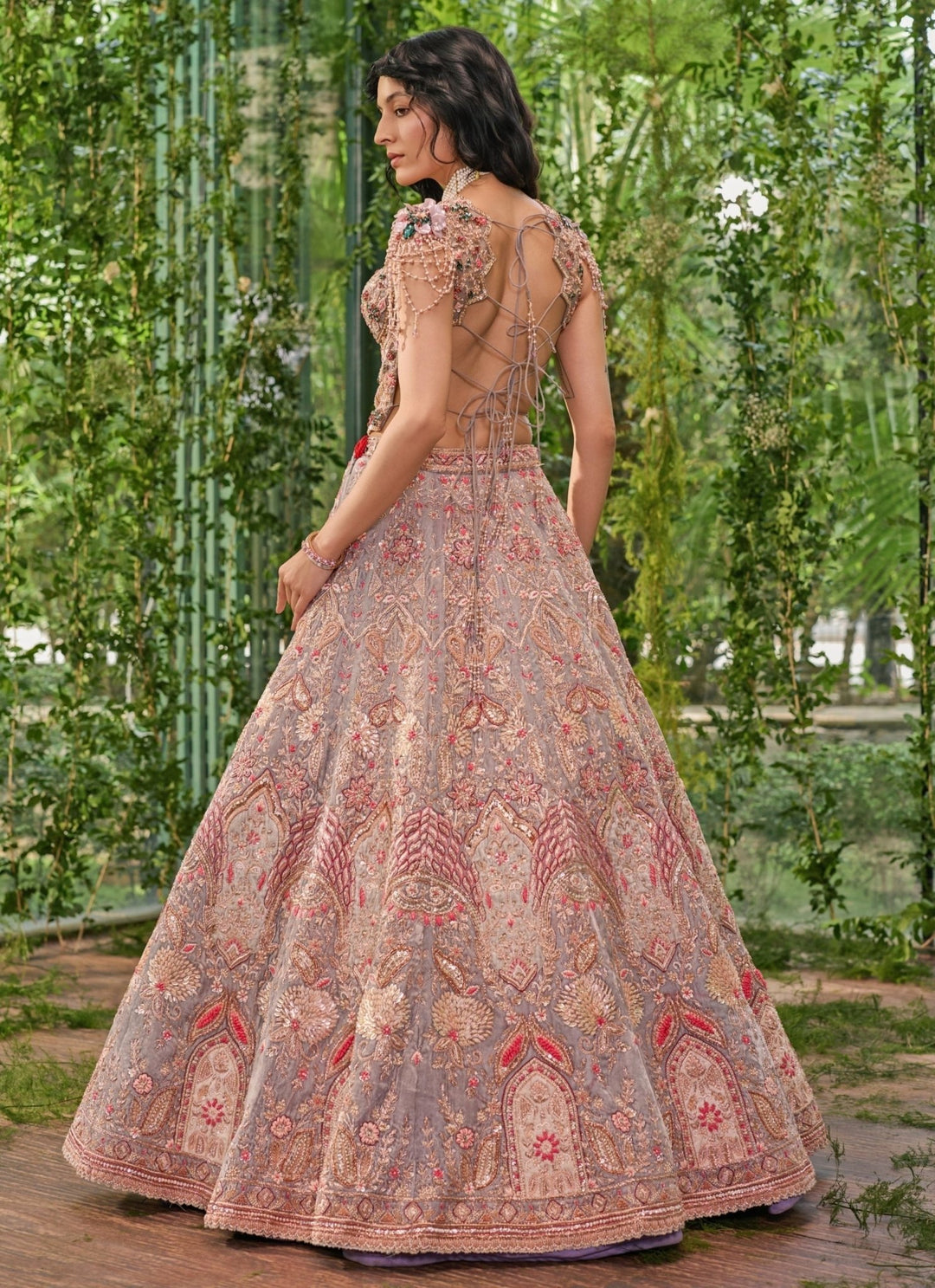 Jigar and Nikita Grey Velvet Bridal Lehenga SetFabilicious Fashion