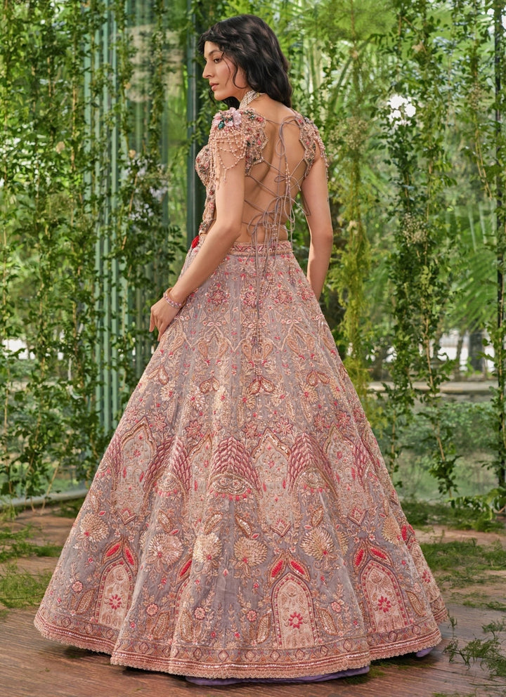 Jigar and Nikita Grey Velvet Bridal Lehenga SetFabilicious Fashion
