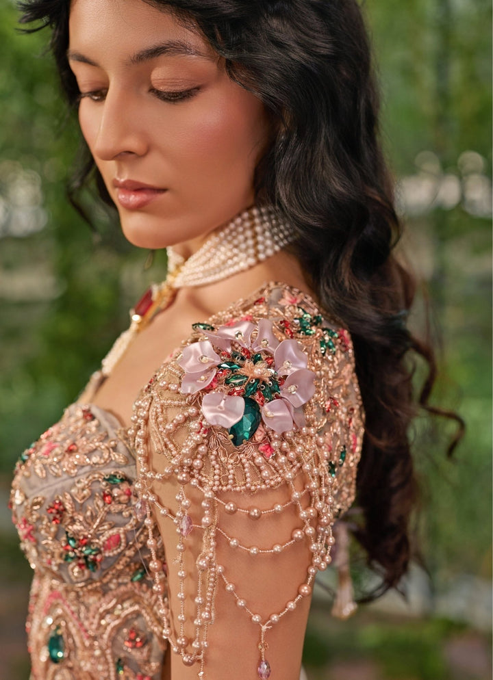 Jigar and Nikita Grey Velvet Bridal Lehenga SetFabilicious Fashion
