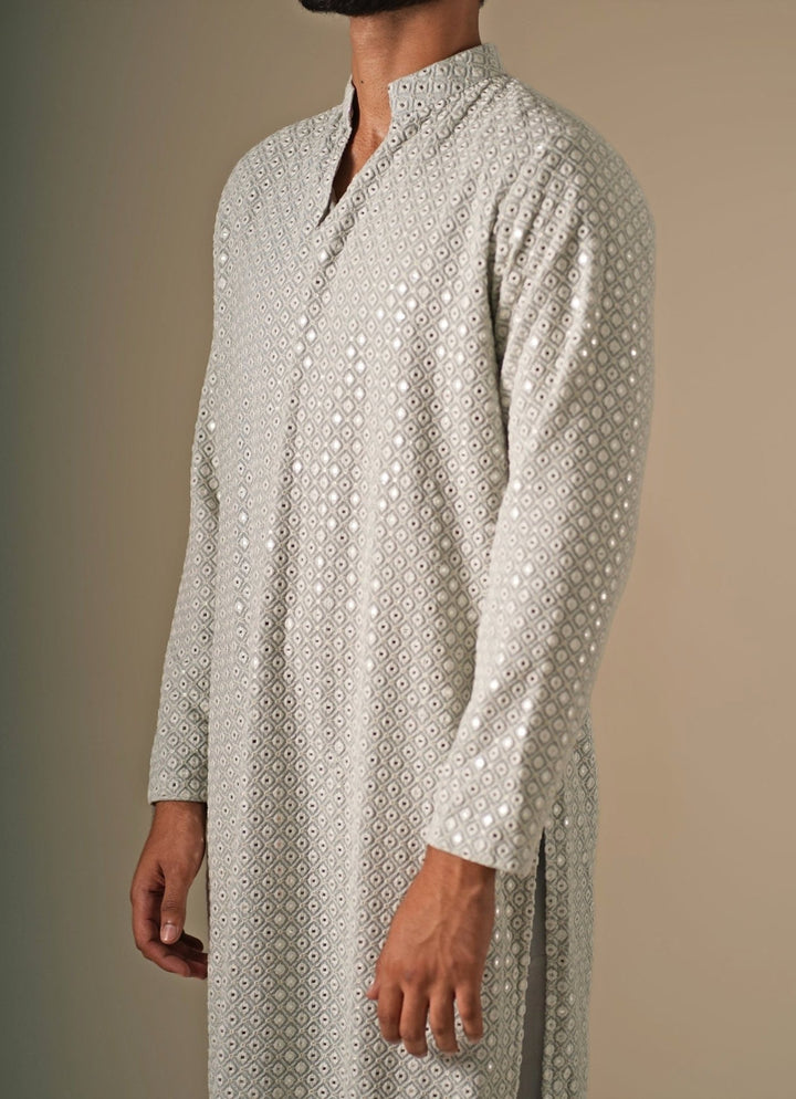 Darzi House Greyish Blue Georgette Kurta SetFabilicious Fashion