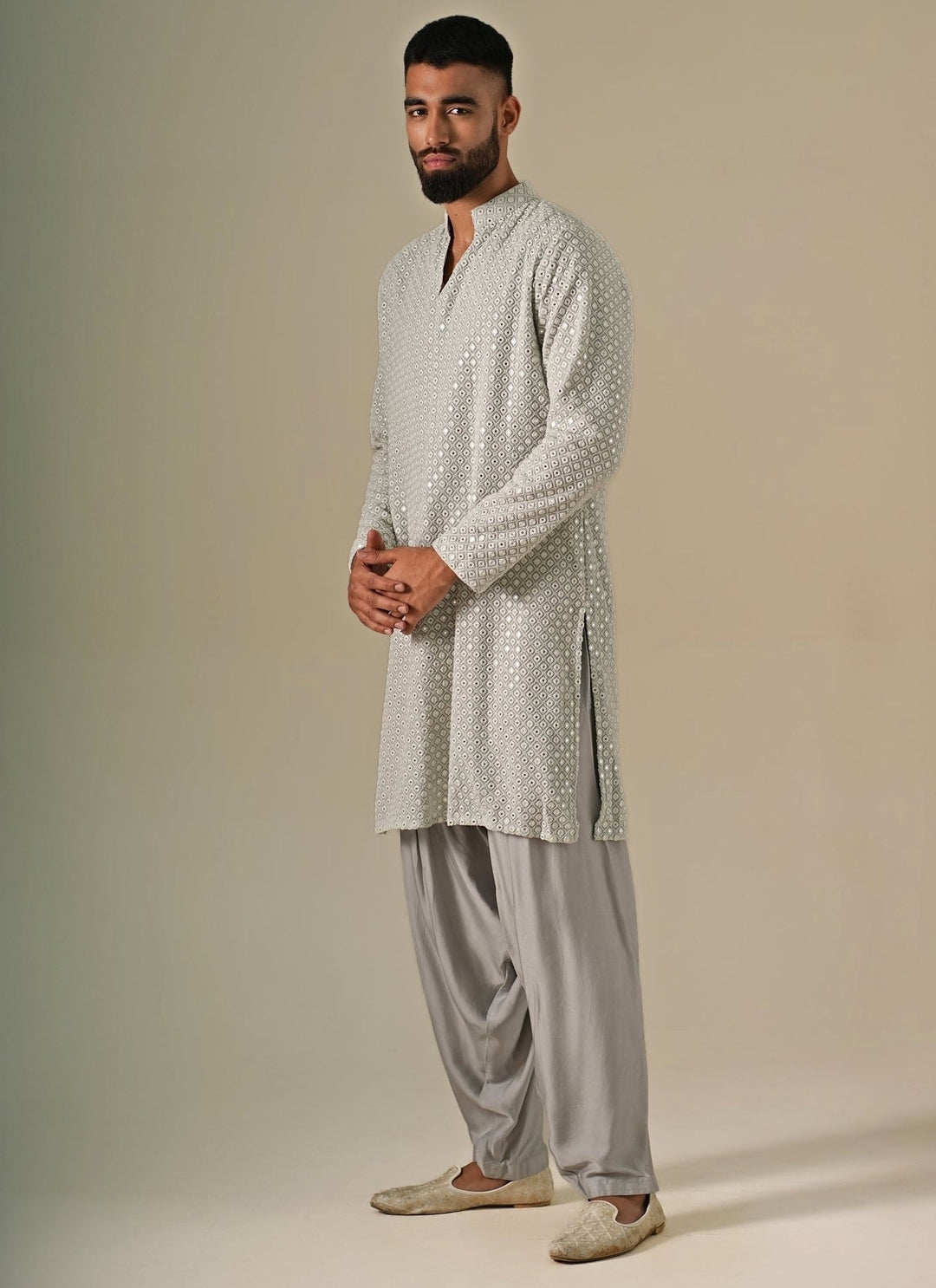 Darzi House Greyish Blue Georgette Kurta SetFabilicious Fashion