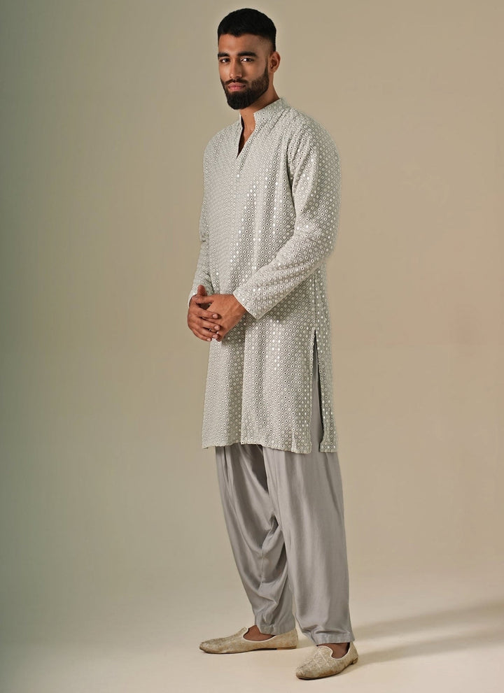 Darzi House Greyish Blue Georgette Kurta SetFabilicious Fashion