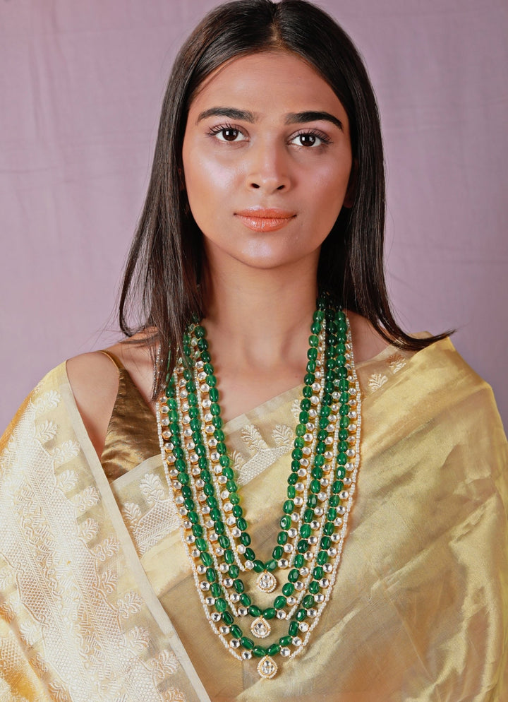 Handcrafted Jade And Jadtar Stone Necklace