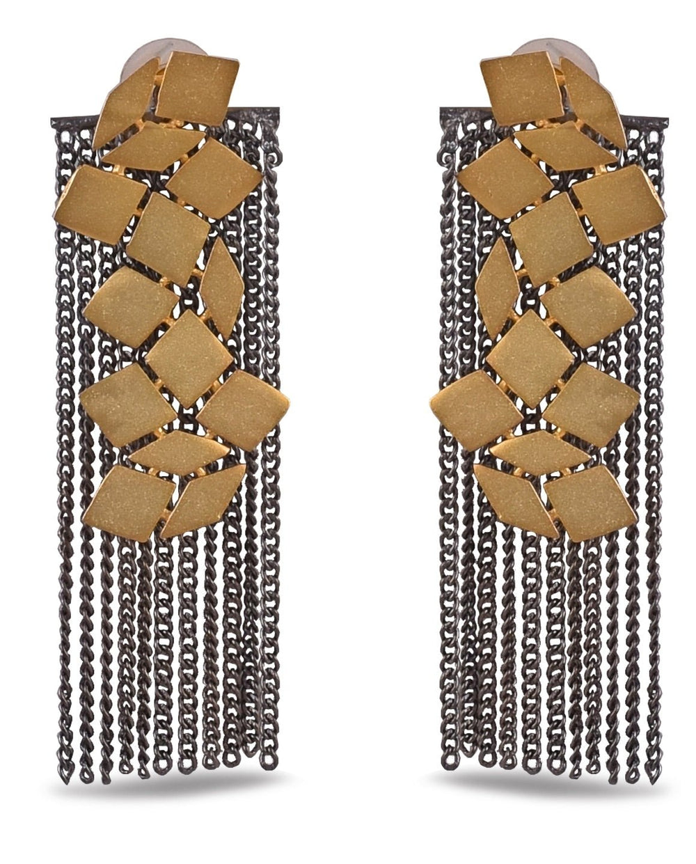 Handcrafted Two - toned Finish Dangler Earrings Zaza By Somya - Fabilicious Fashion