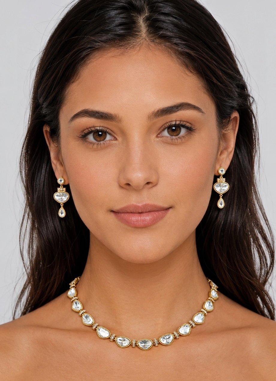 Zevar by Geeta Heritage Gold Kundan Necklace SetFabilicious Fashion