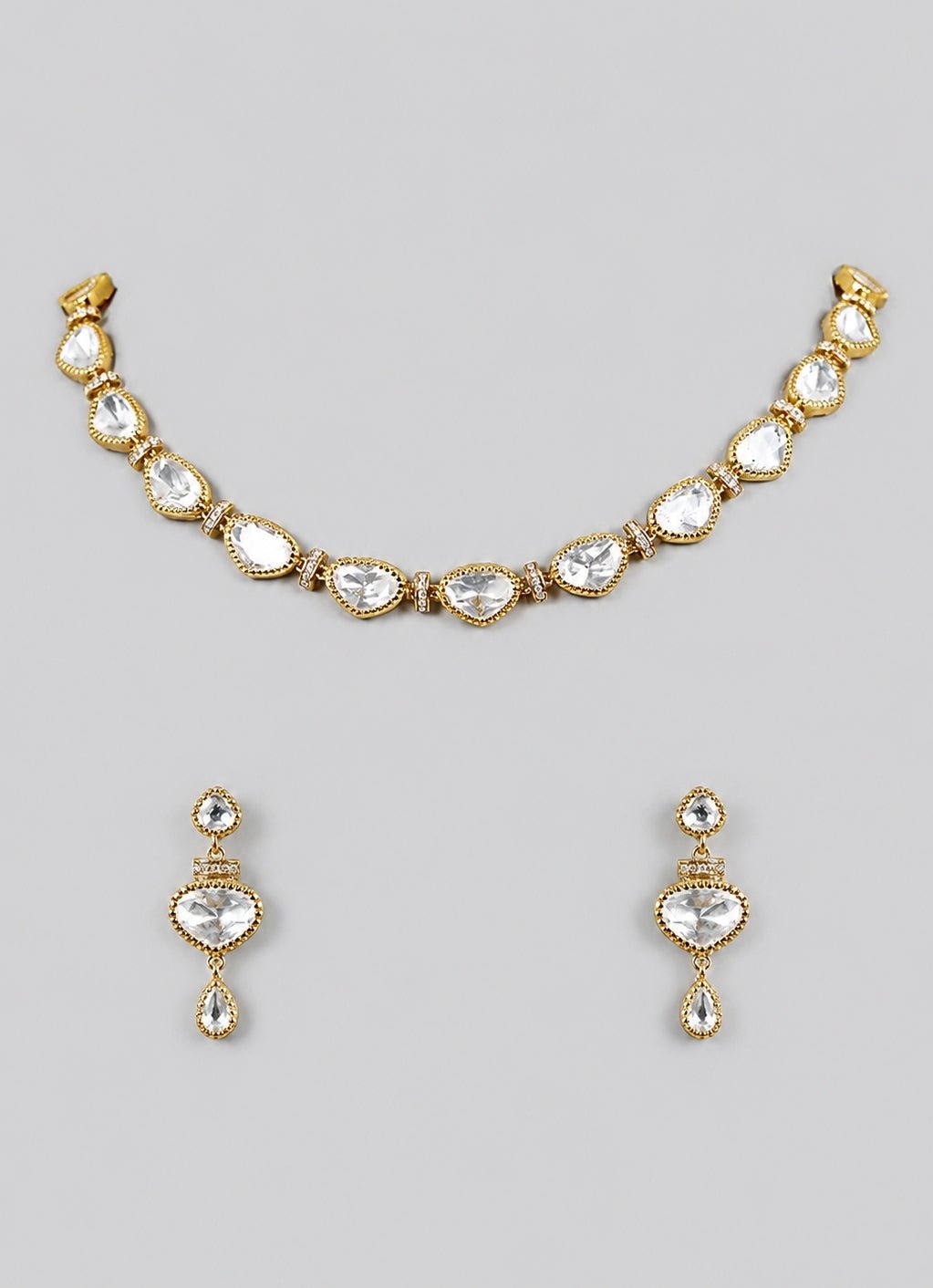 Zevar by Geeta Heritage Gold Kundan Necklace SetFabilicious Fashion