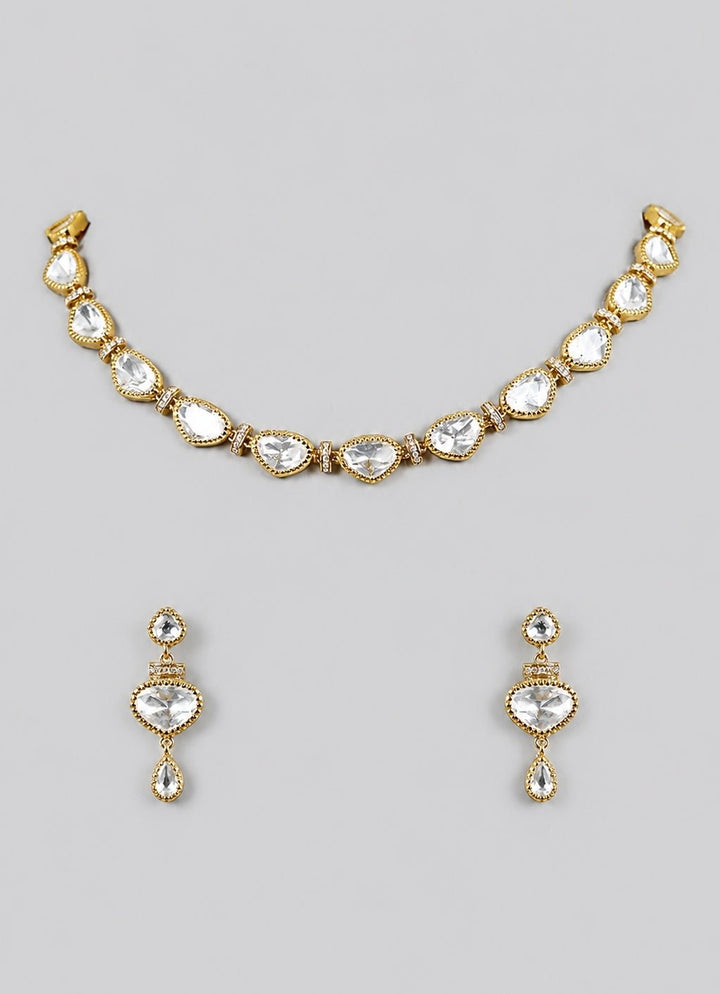 Zevar by Geeta Heritage Gold Kundan Necklace SetFabilicious Fashion