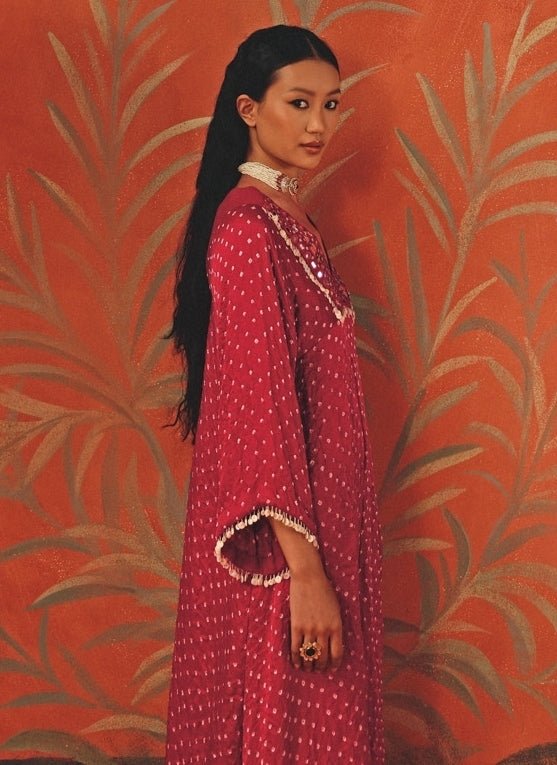 Twenty Nine Hot Pink Bandhani Asymmetric Kurta PalazzoFabilicious Fashion