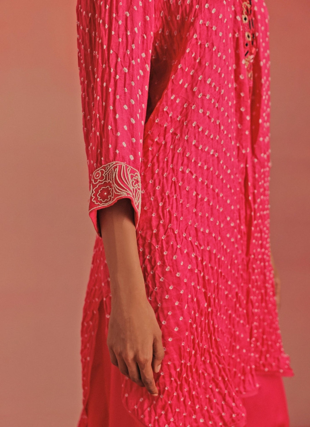 Twenty Nine Hot Pink Bandhani High Low Kurta Dhoti SetFabilicious Fashion