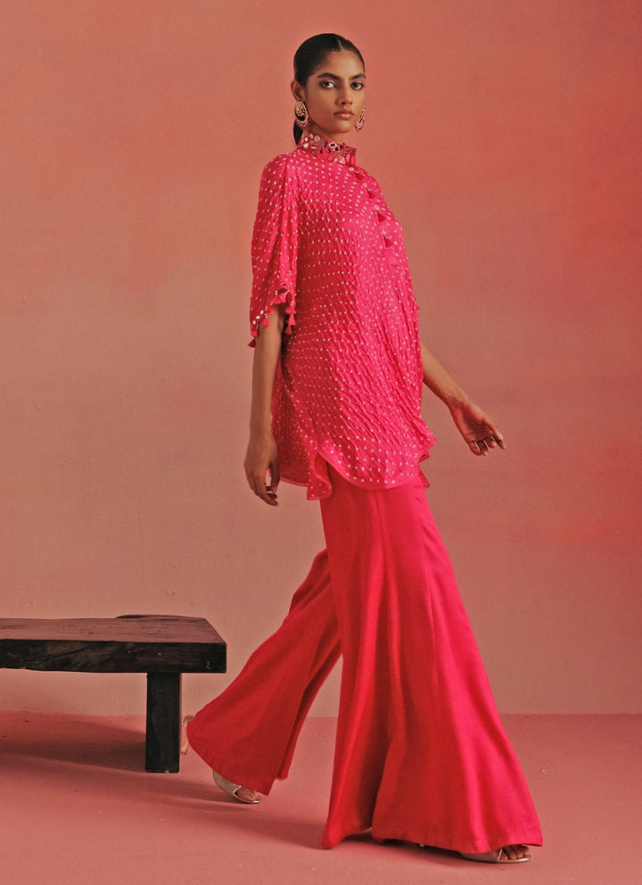 Twenty Nine Hot Pink Bandhani Shirt And Pants SetFabilicious Fashion