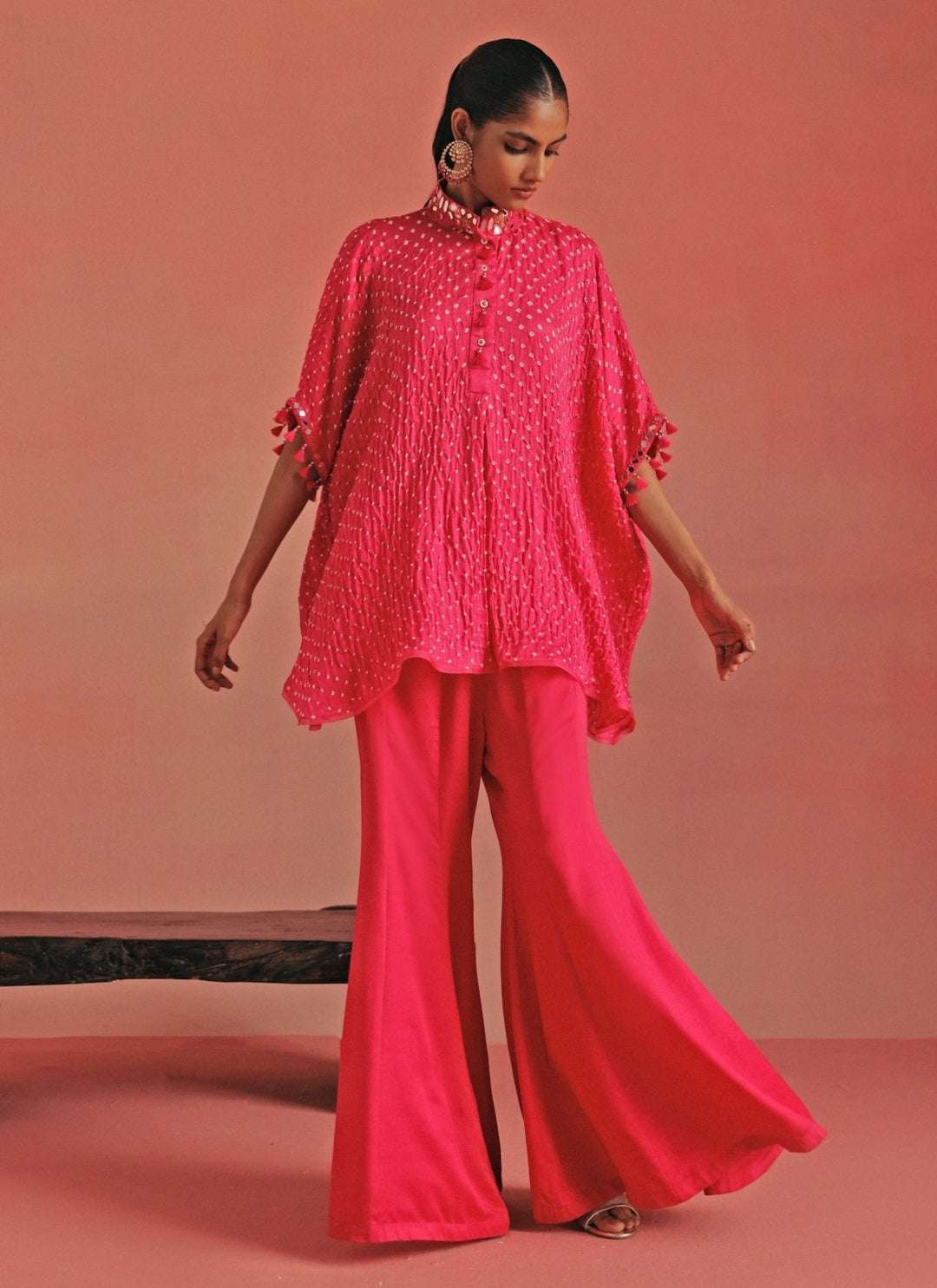 Twenty Nine Hot Pink Bandhani Shirt And Pants SetFabilicious Fashion