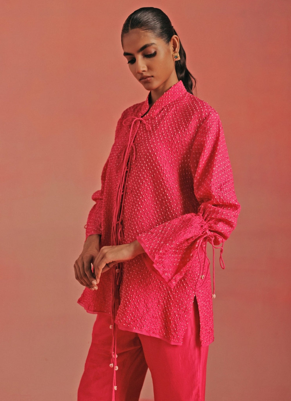 Twenty Nine Hot Pink Bandhani Tunic Pants SetFabilicious Fashion
