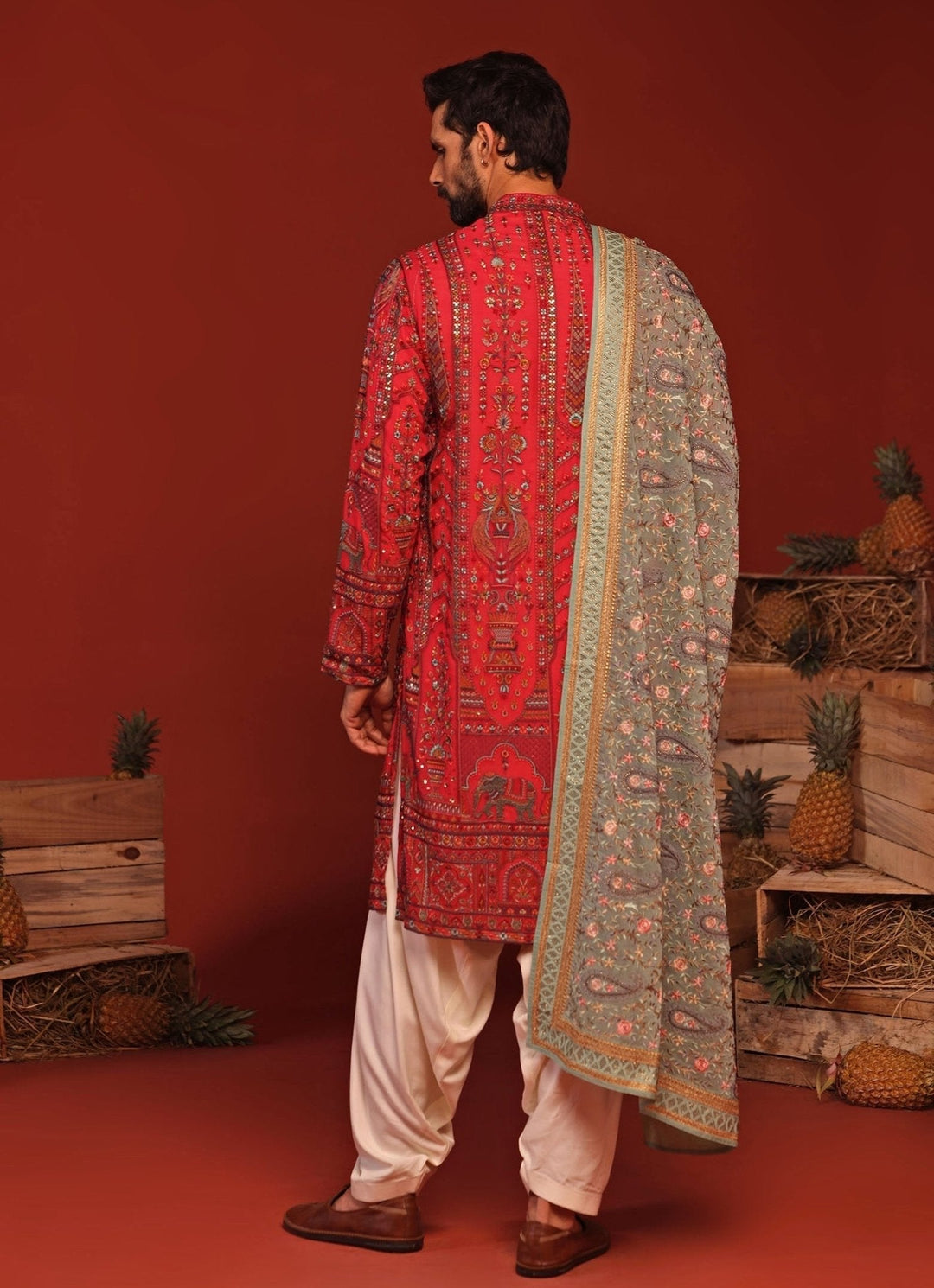 Hot Pink Embroidered Kurta Patiala Pant Set Kalpraag - Fabilicious Fashion