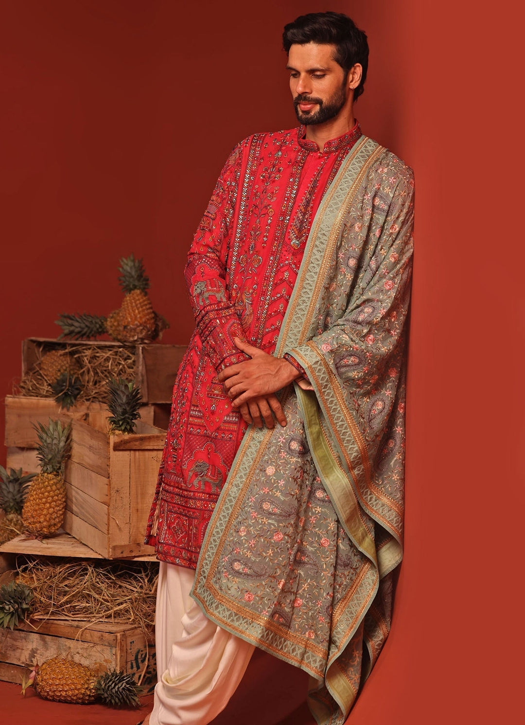 Hot Pink Embroidered Kurta Patiala Pant Set Kalpraag - Fabilicious Fashion