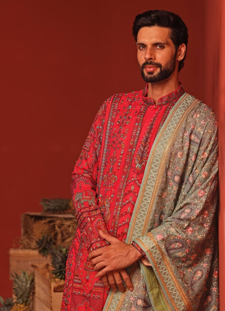 Hot Pink Embroidered Kurta Patiala Pant Set Kalpraag - Fabilicious Fashion