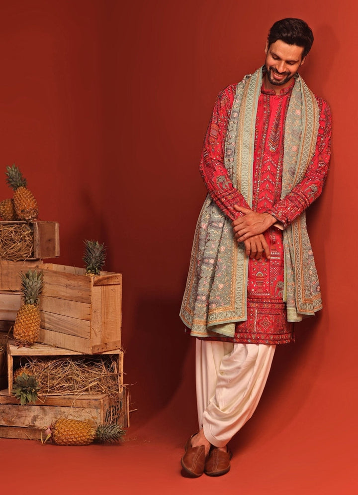 Hot Pink Embroidered Kurta Patiala Pant Set Kalpraag - Fabilicious Fashion