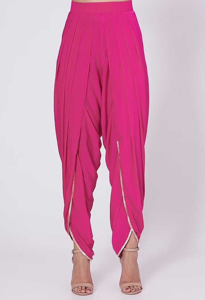Hot Pink High Low Kurta Set Vvani by Vani Vats - Fabilicious Fashion