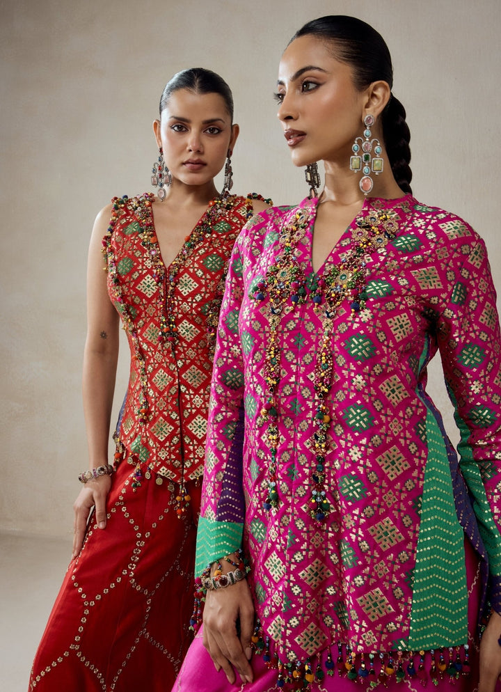 Nitika Gujral Hot Pink Patola Silk Kurta Salwar SetFabilicious Fashion