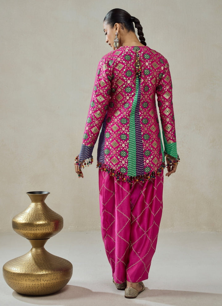 Nitika Gujral Hot Pink Patola Silk Kurta Salwar SetFabilicious Fashion