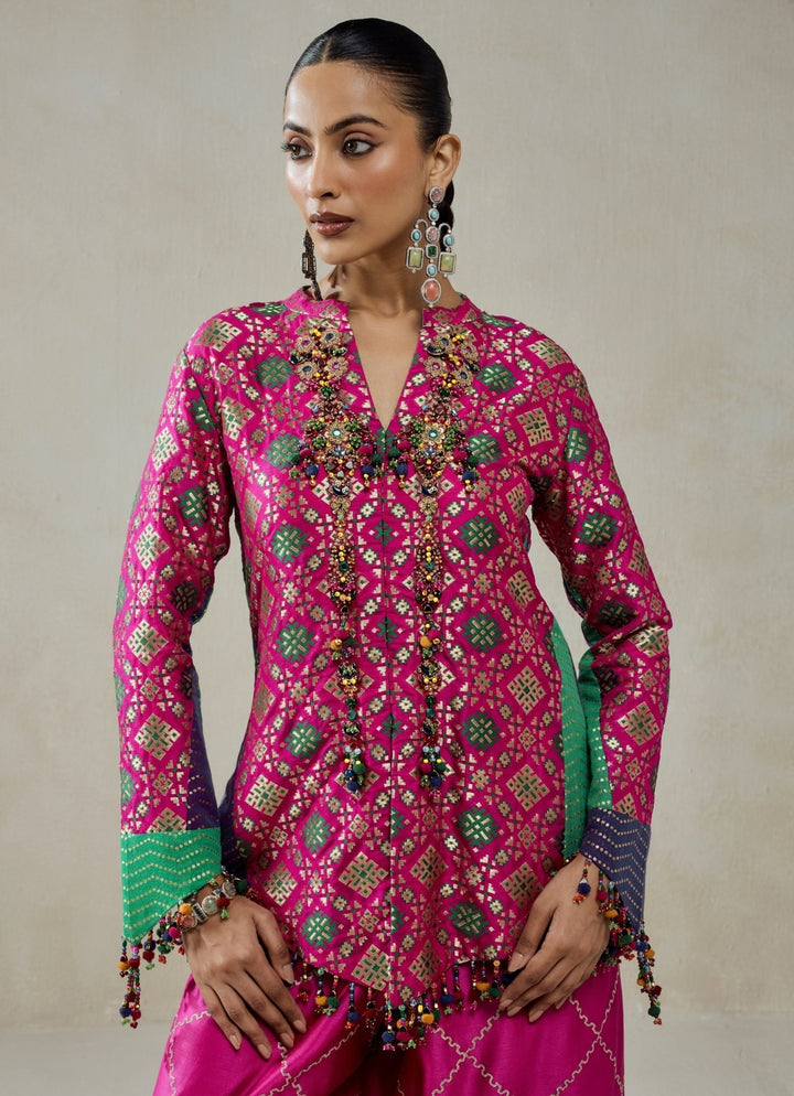 Nitika Gujral Hot Pink Patola Silk Kurta Salwar SetFabilicious Fashion