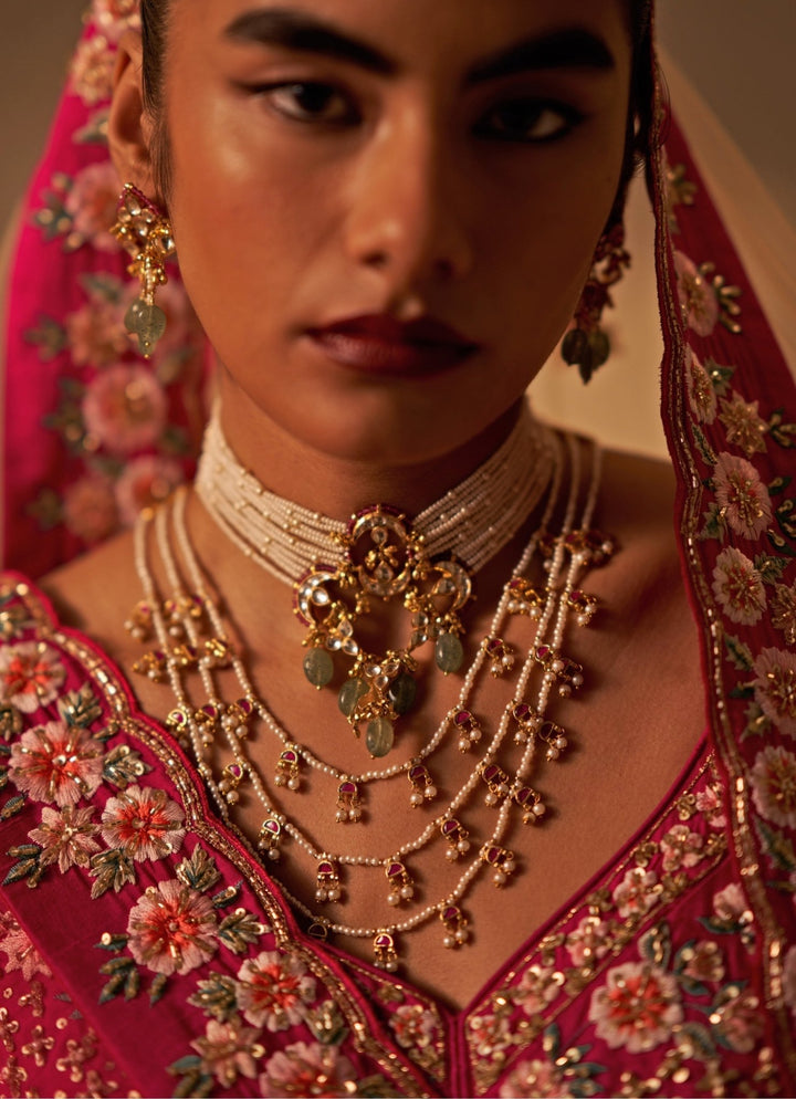 Angad Singh Hot Pink Raw Silk Double Dupatta Bridal Lehenga SetFabilicious Fashion