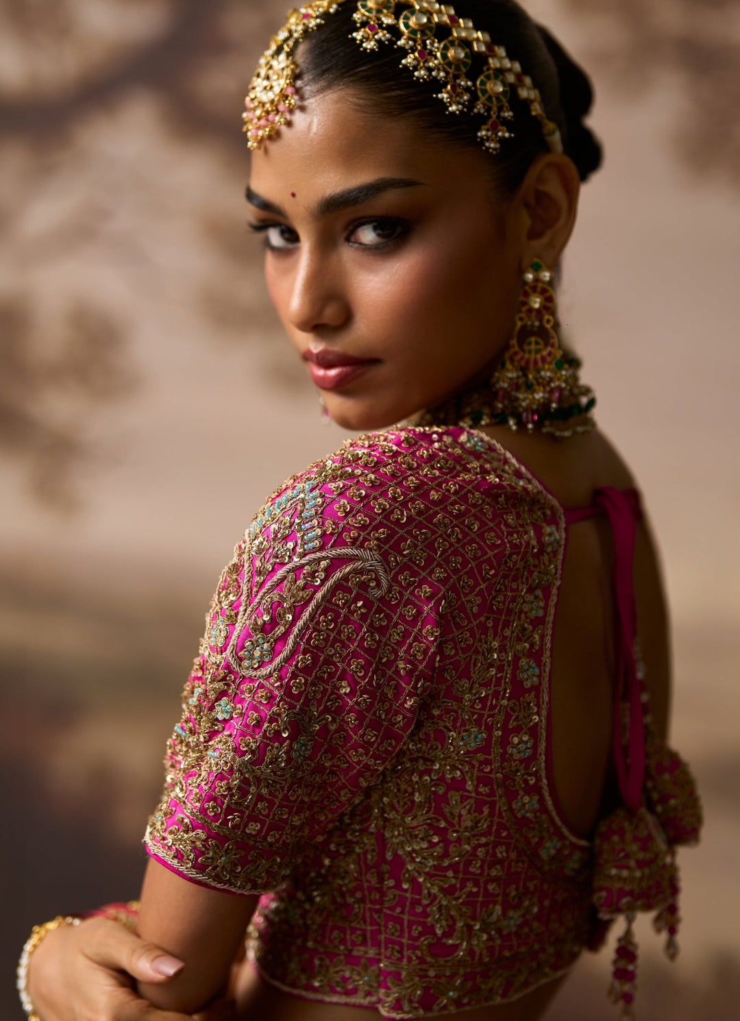 Angad Singh Hot Pink Raw Silk Double Dupatta Lehenga SetFabilicious Fashion