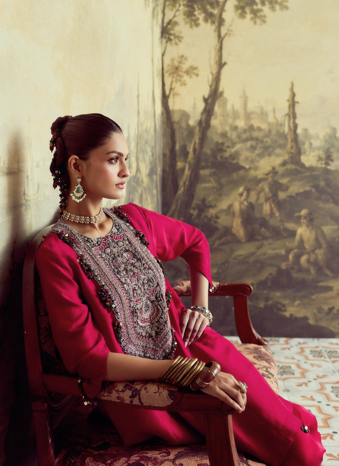 Prisho Hot Pink Silk Kurta Dhoti SetFabilicious Fashion
