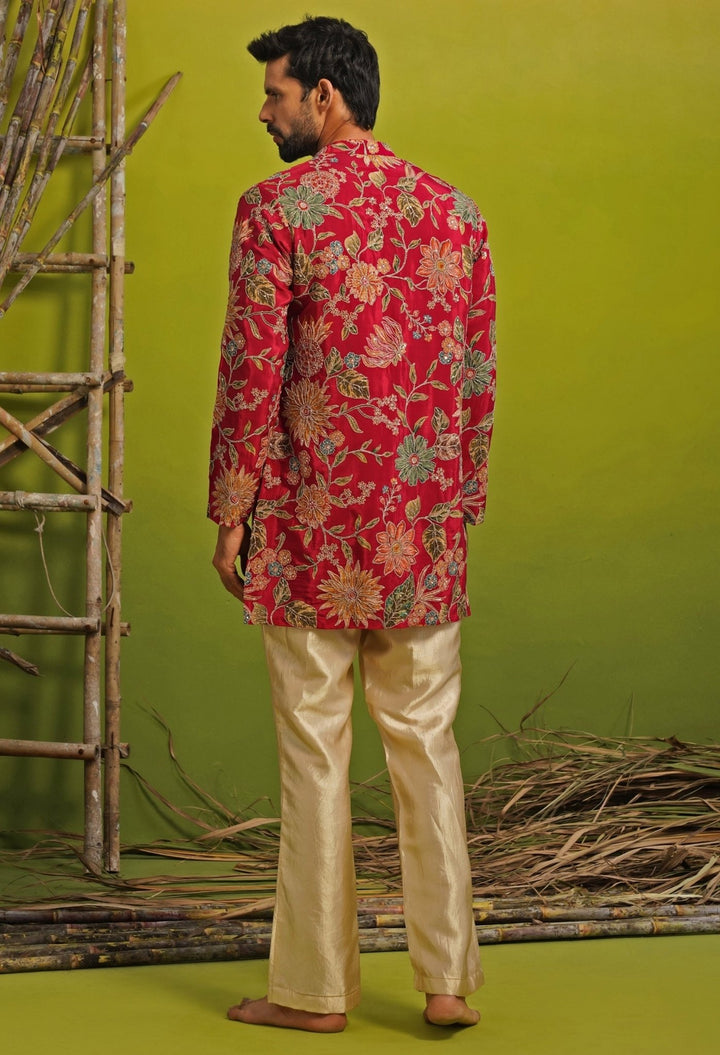 Hot Pink Silk Short Kurta Set Kalpraag - Fabilicious Fashion