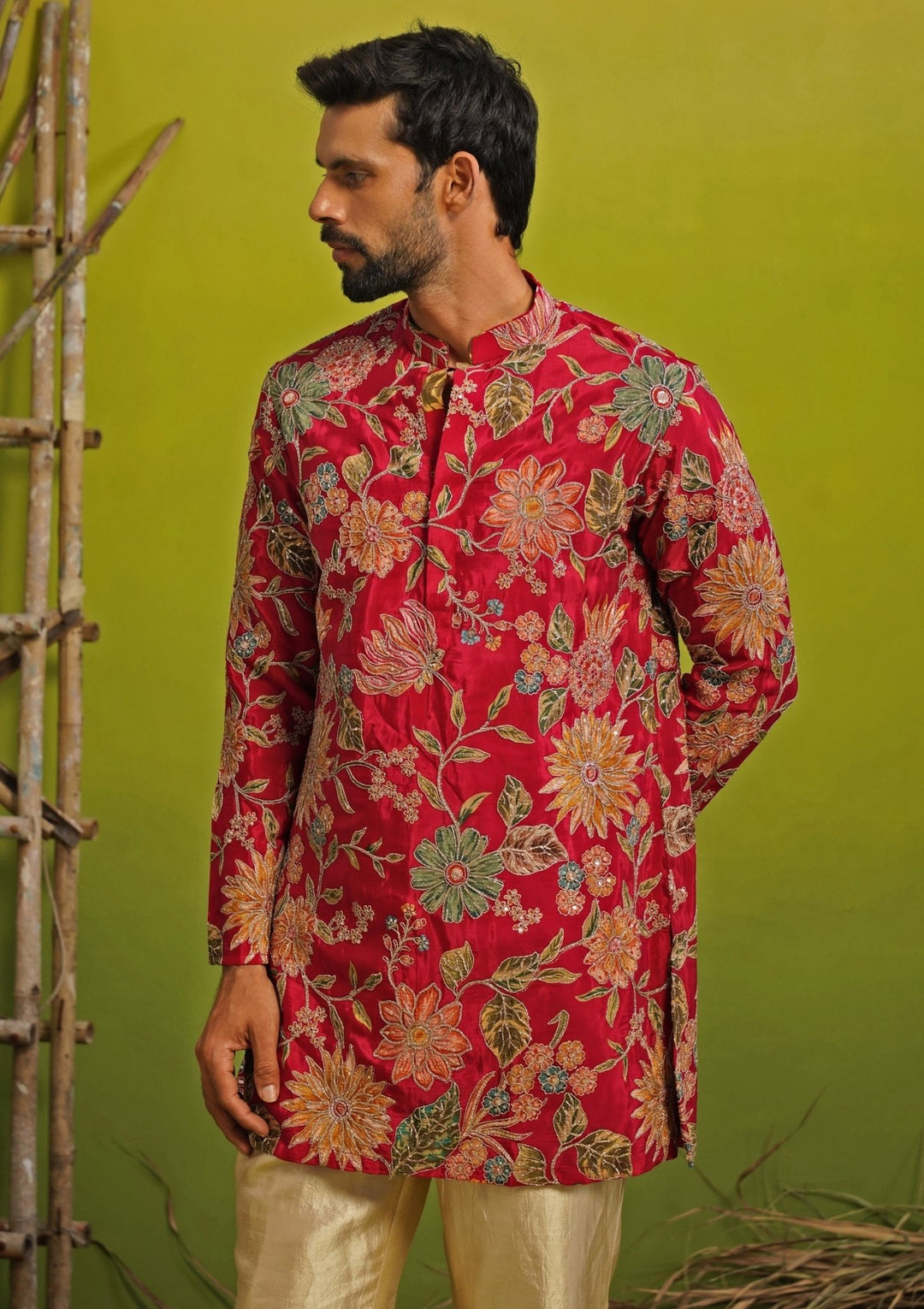 Hot Pink Silk Short Kurta Set Kalpraag - Fabilicious Fashion