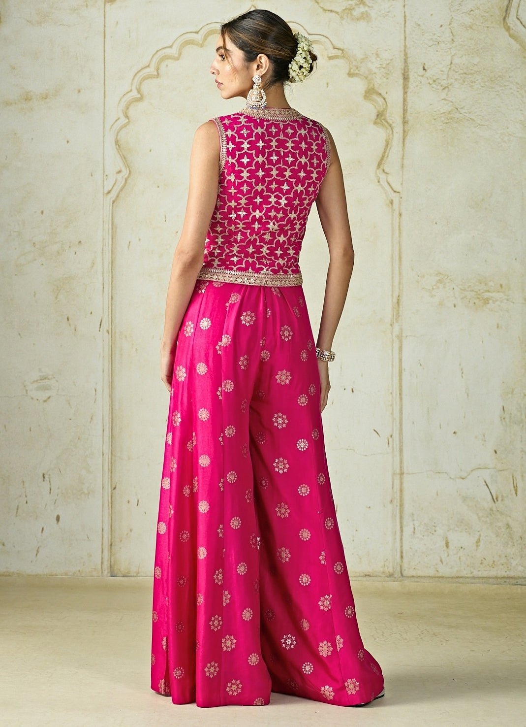 Gopi Vaid Hot Pink Tussar Pants SetFabilicious Fashion