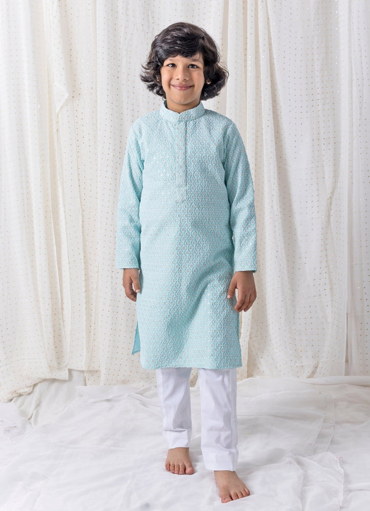Chotibuti Ice Blue Cotton Kurta SetFabilicious Fashion